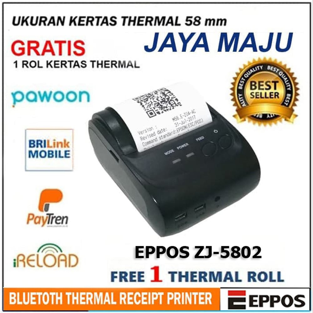 Jual Mini Portable Bluetooth Thermal Receipt Printer Eppos Ep Ai