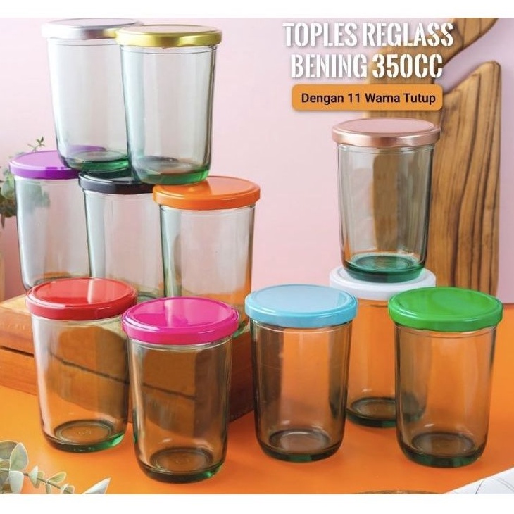 Jual Reglass Jar Kaca Ml Dengan Tutup Seng Warna Warni Glass Jar