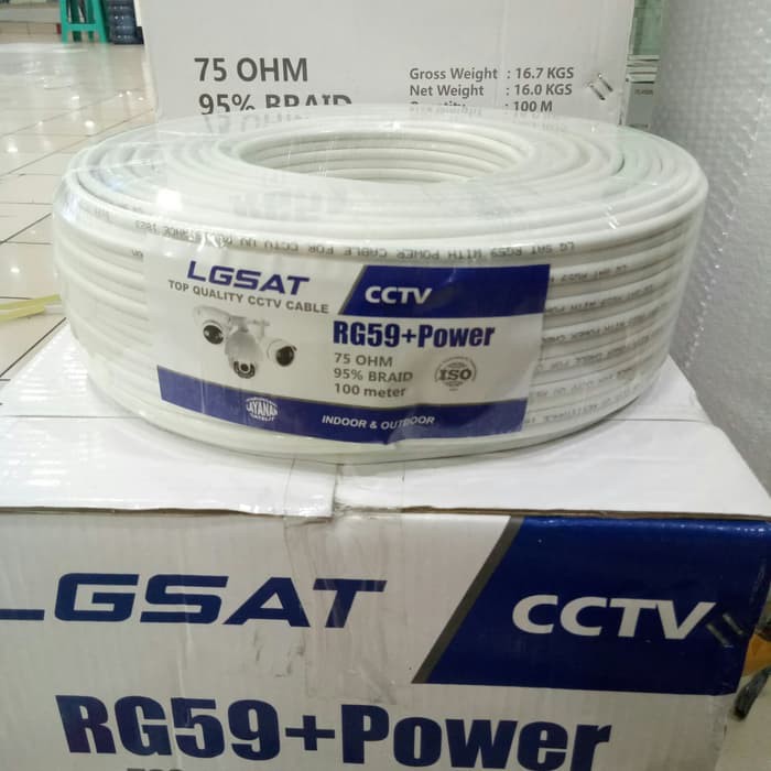 Jual New Kabel LGSAT Cctv Coaxial Rg 59 Power 100 Meter Kualitas