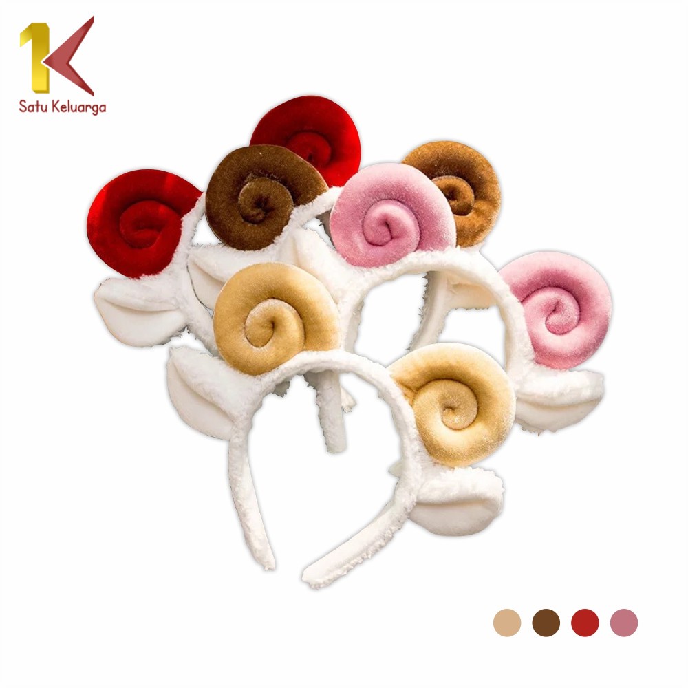 Jual Satu Keluarga Bando Motif Tanduk Domba C Headband White Sheep