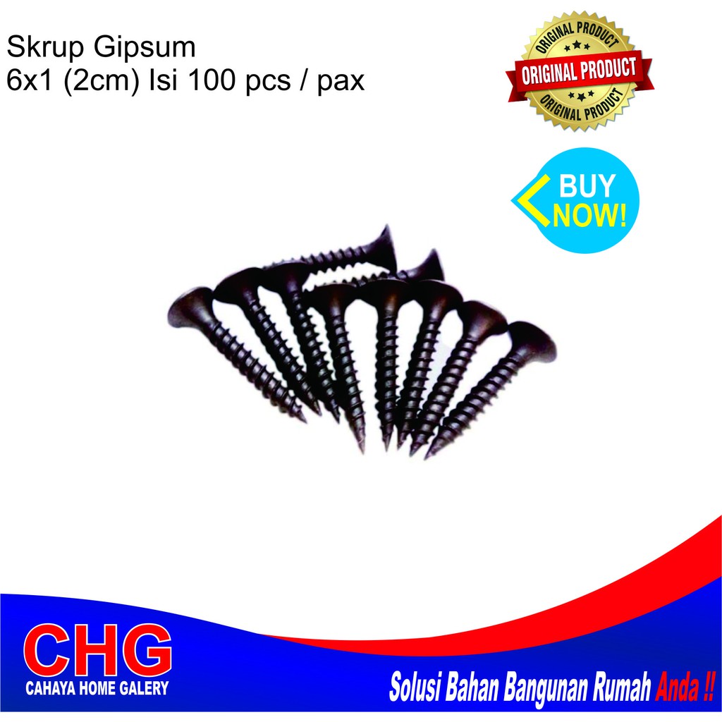 Jual Skrup Gypsum 6 X 1 Inch Sekrup Gipsum Drywall 2 Cm Harga Per 100