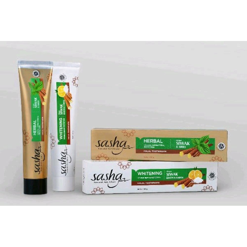 Jual Buy1Get1 Sasha Siwak Pasta Gigi Herbal Whitening Antibacterial