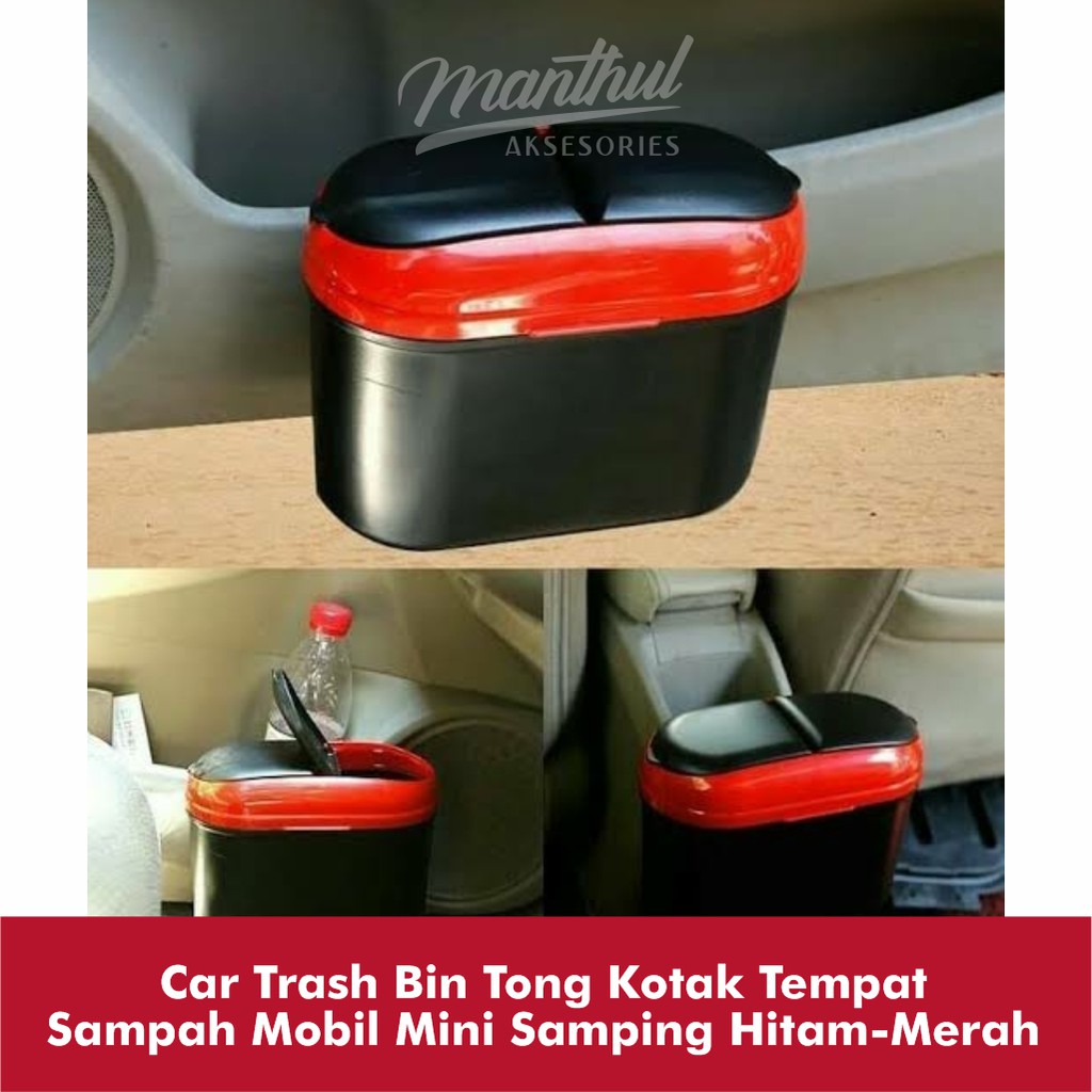 Jual Car Trash Bin Tong Kotak Tempat Sampah Mobil Mini Samping Hitam