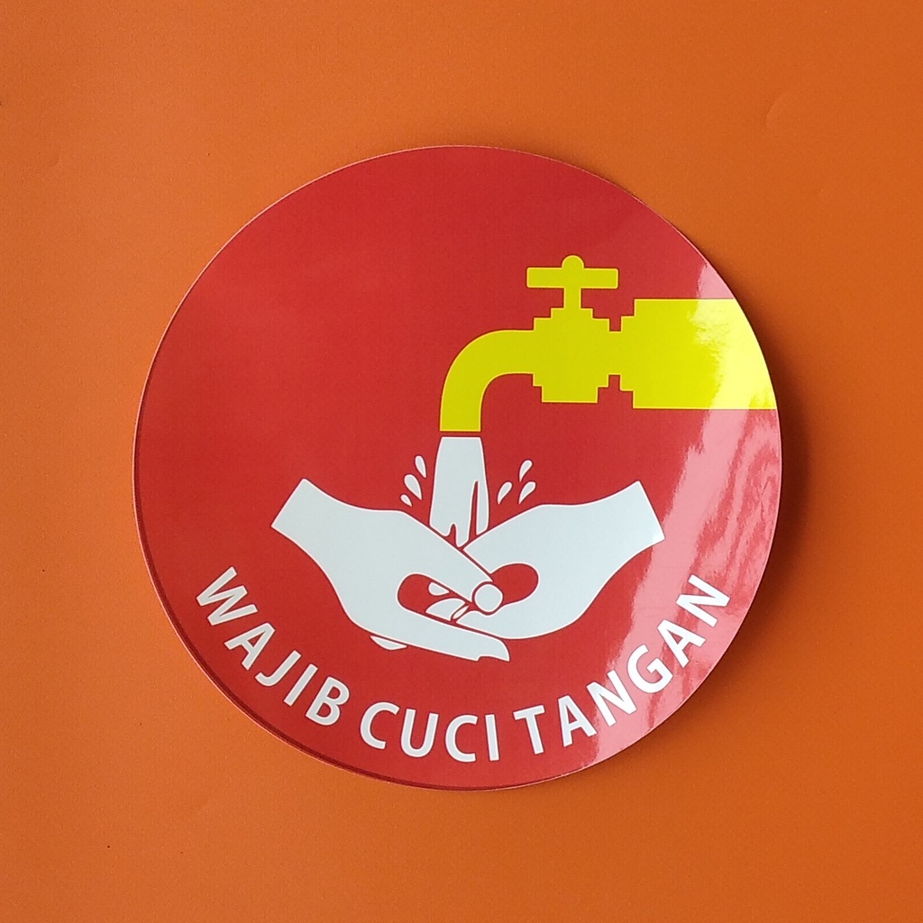 Jual Stiker Wajib Cuci Tangan Stiker Cuci Tangan Stiker Prokes