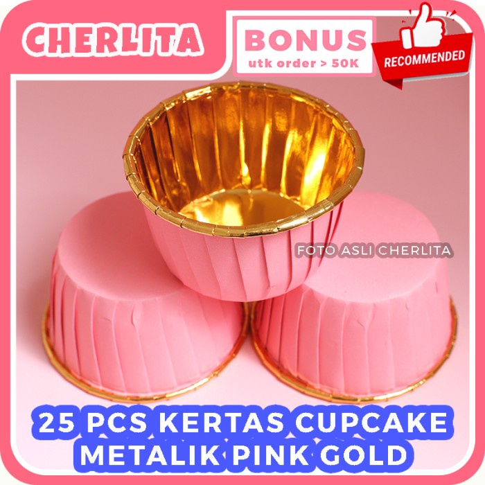 Jual Kertas Cupcake Metalik Muffin Gold Pink Silver Cake Case Kertas