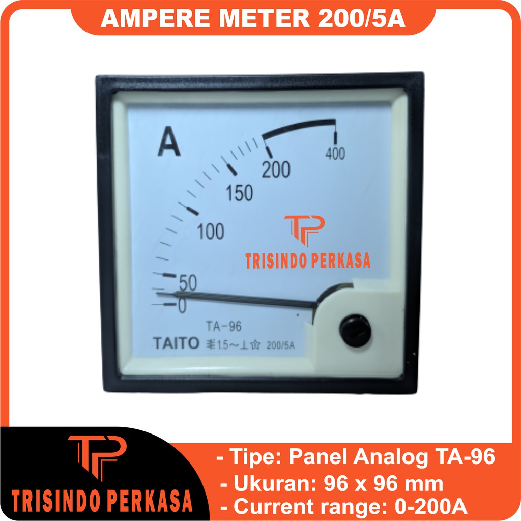 Jual Ampere Meter Panel Analog TA 96 0 200A 96x96 Jarum Shopee Indonesia