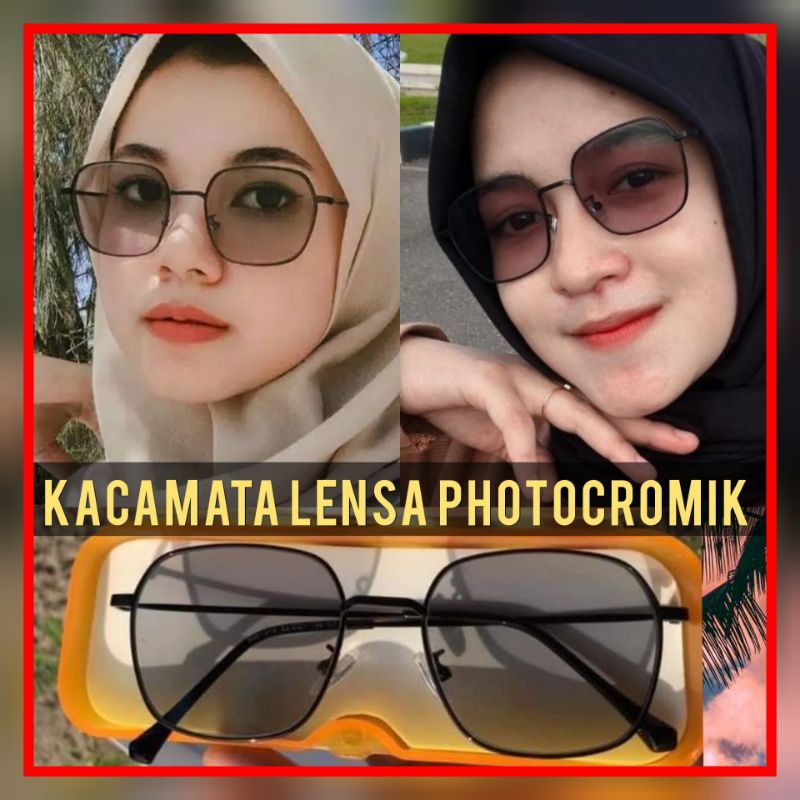 Jual Kacamata Paket Photocromik 1318 Besi Kotak Normal Minus Cylinder