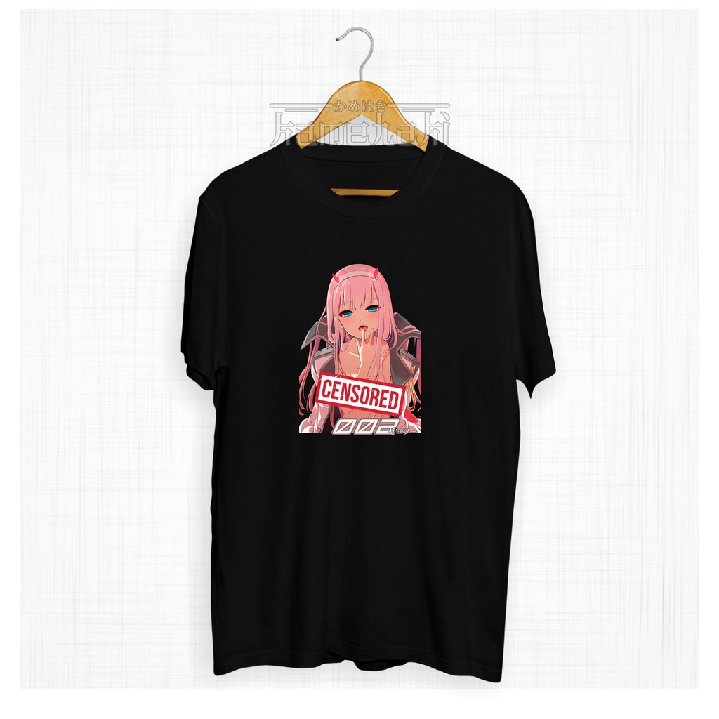 Jual Kaos Anime H3NTAI CENSORED ZERO TWO WAIFU T Shirt Distro Jepang