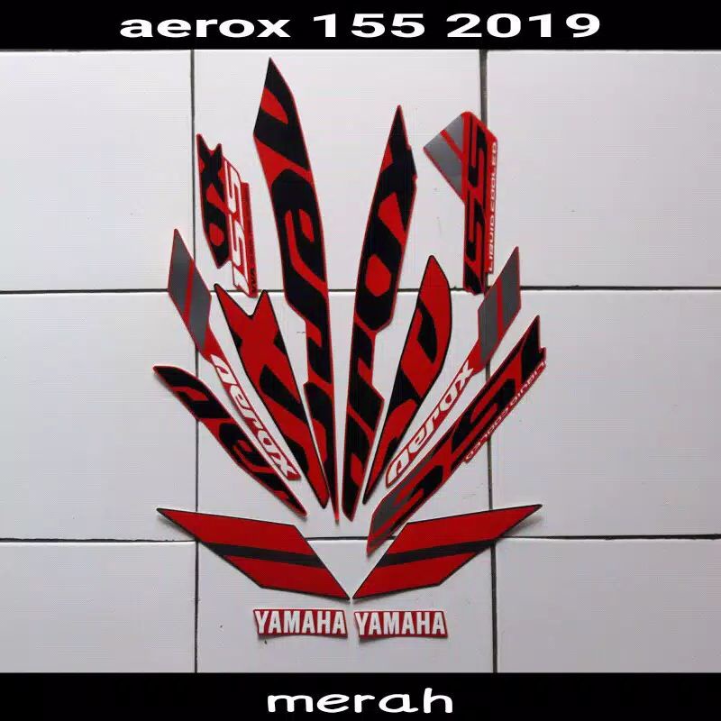 Jual Stripping Sticker Yamaha Aerox Tahun Warna Merah Shopee