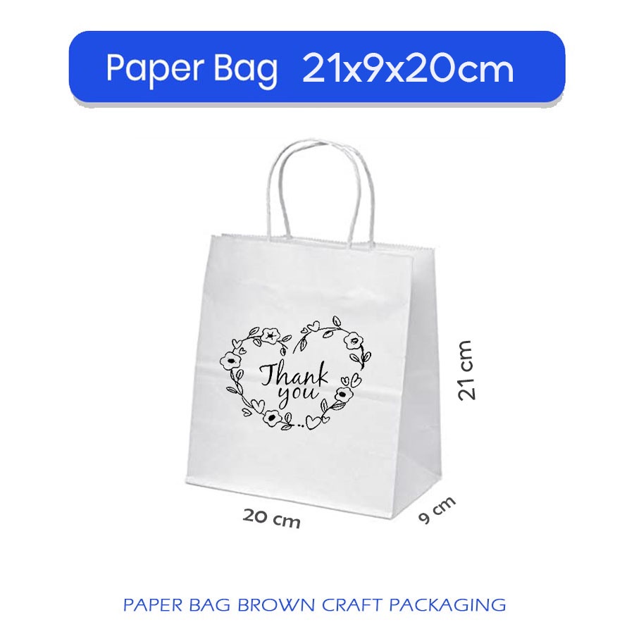 Jual Custom Paper Bag Putih Tulisan Thank You X X Cm Papper Bag