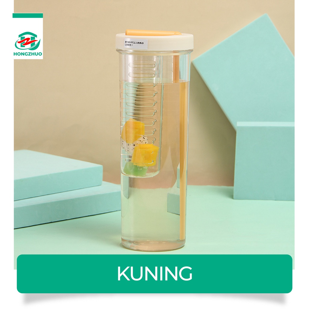 Jual Hongzhuo Botol Minum Transparan Infused Water Botol Minum Sedotan