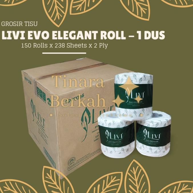 Jual Tissue LIVI EVO Elegant Toilet Roll 238 Sheet Bathroom 1 DUS 150