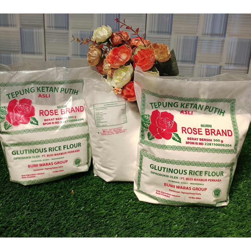 Jual Tepung Ketan Putih Glutinous Rice Flour Rose Brand Kemasan