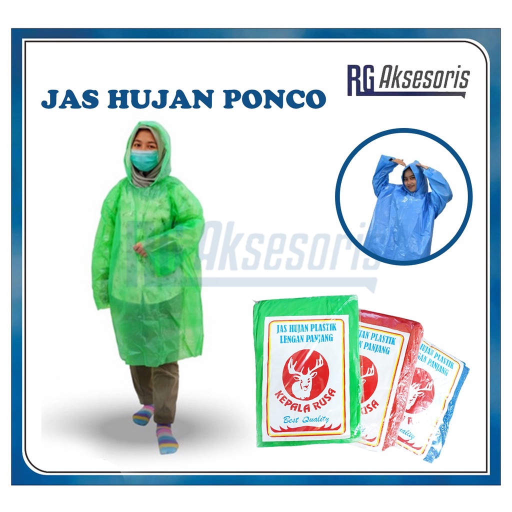 Jual Rgaksesoris Ponco Dewasa Jas Hujan Plastik Ldpe Tebal Lengan