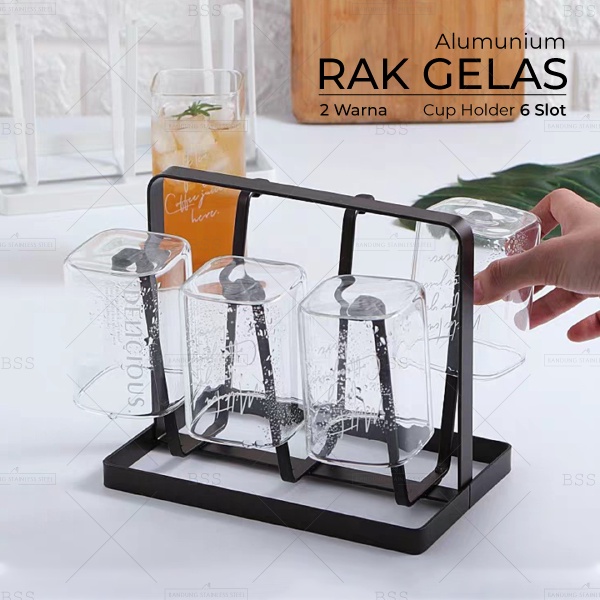 Jual Rak Gelas Minimalis Tempat Cangkir Rak Dapur Organizer Cup Holder