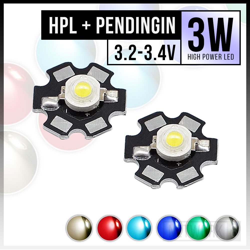 Jual High Power Led Hpl Heatsink Pcb Pendingin Watt W Volt Biru Es