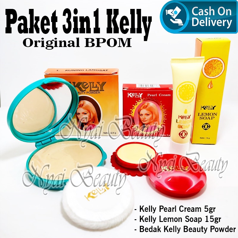 Jual Paket 3in1 Kelly Kelly Pearl Cream 5gr Kelly Lemon Soap 15gr