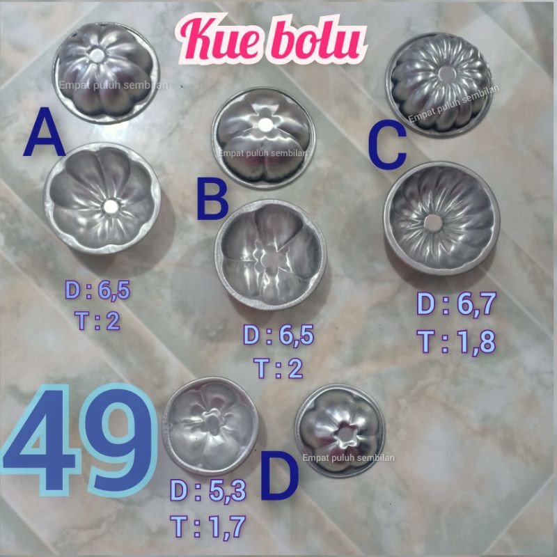 Jual Cetakan Kue Bolu Manggis Aluminium TEBAL Cetakan Puding Sakura