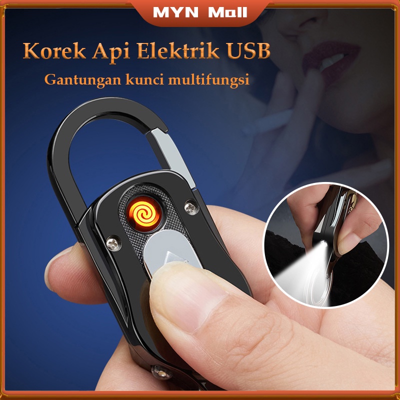 Jual Korek Api Elektrik Usb Lampu Led Gantungan Kunci Multifungsi