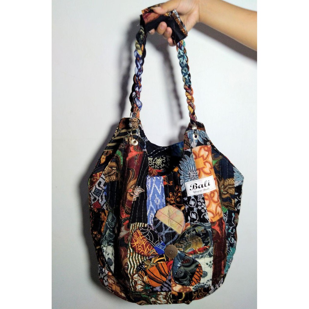 Jual Tas Tote Bag Totebag Wanita Batik Bunga Tali Kepang Murah Dari