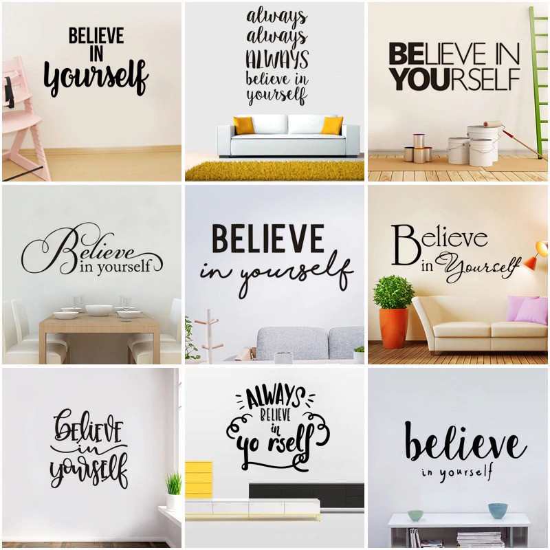 Jual Wall Sticker Stiker Dinding Wallpaper Kamar Tidur Kata Motivasi