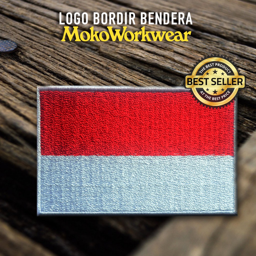 Jual MGI EMBLEM BORDIR LOGO BENDERA MERAH PUTIH PATCH MOKOWORKWEAR