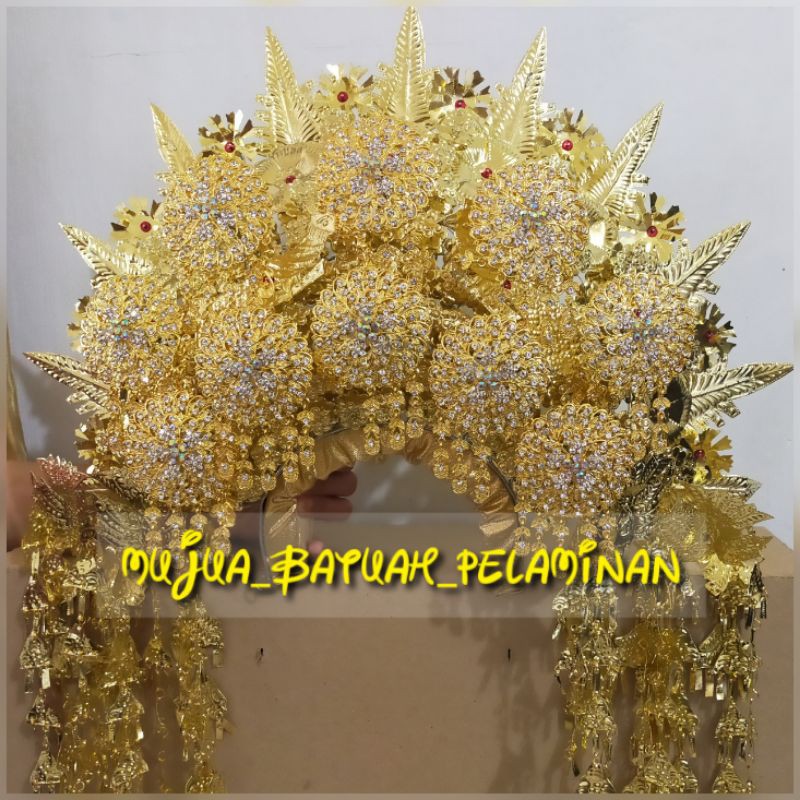 Jual Sunting Penganten Suntiang Manten Adat Padang Minang Gold Model