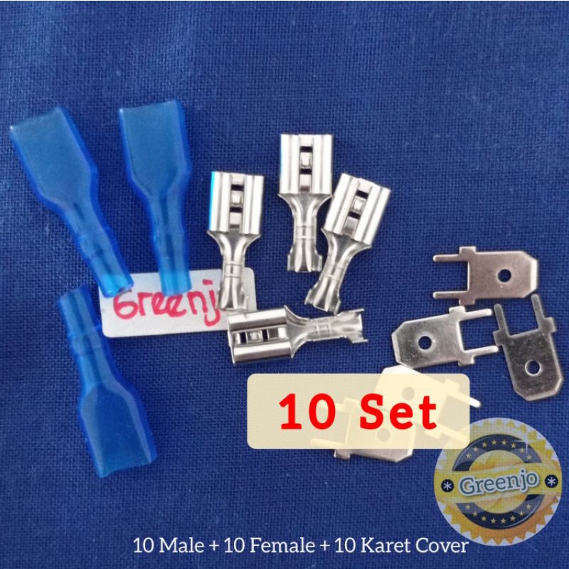 Jual X10 Skun PCB Betina Female Male Cover Karet 6 3mm 10 Set