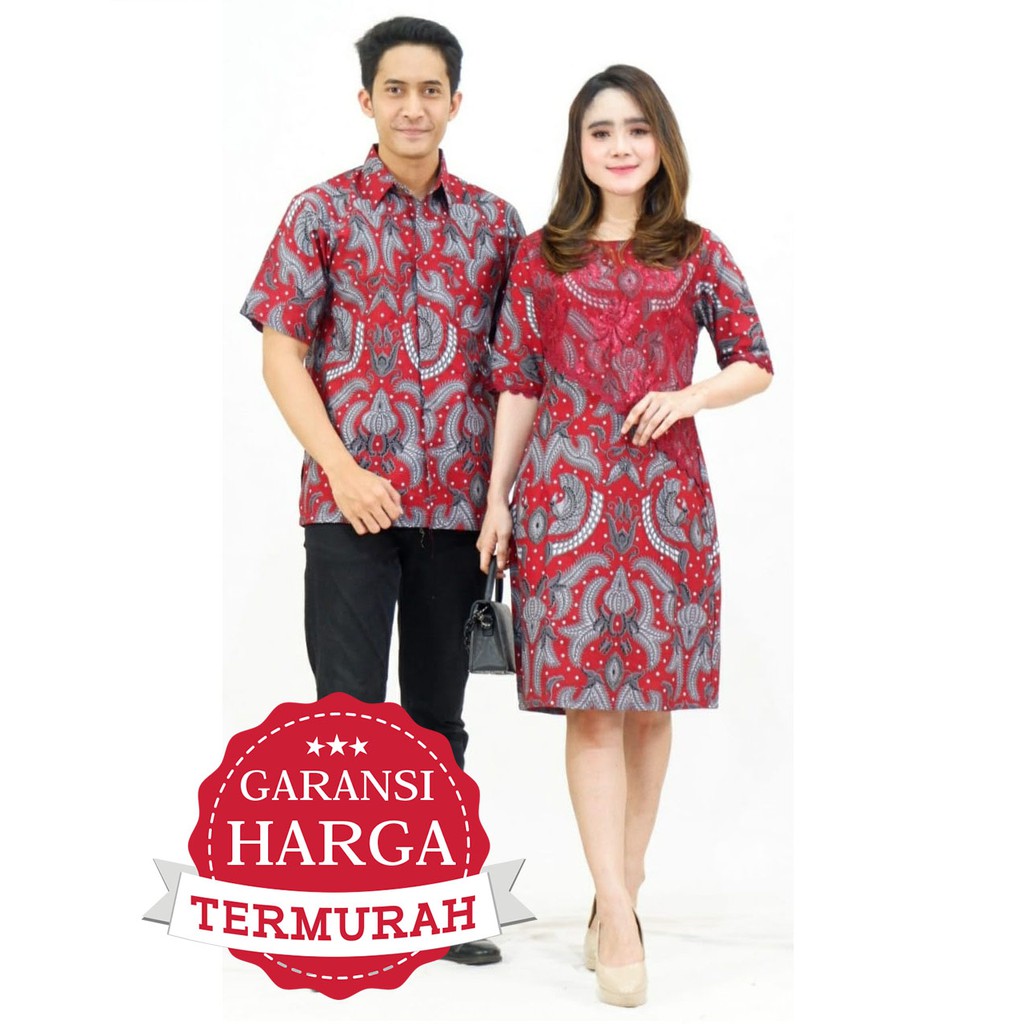 Jual Sarimbit Couple Keluarga Seragam Pria Wanita Dress Batik