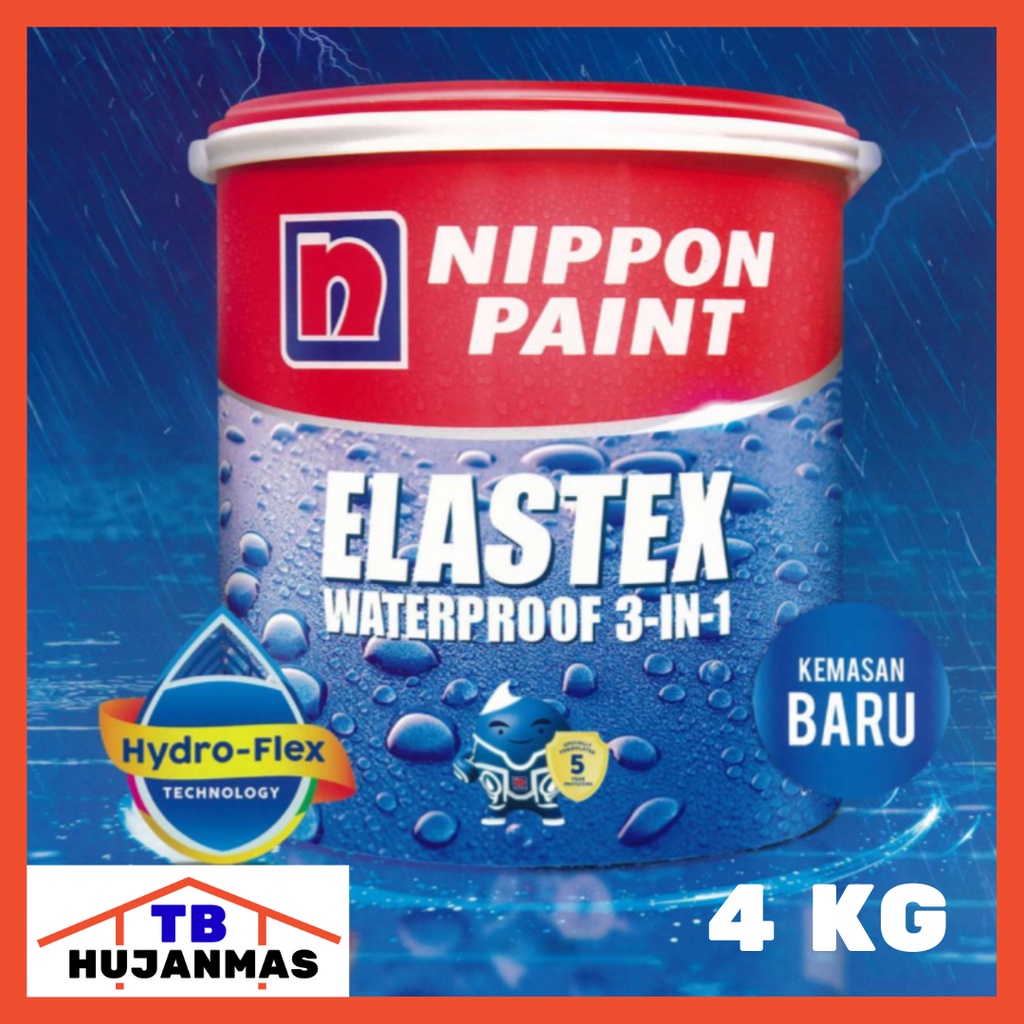 Jual NIPPON PAINT Elastex Ready Mix 4Kg Waterproof Anti Air Cat Tembok