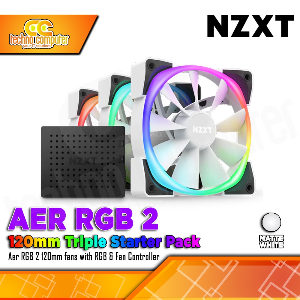 Jual FAN CASING NZXT AER RGB 2 WHITE 12cm 120mm Triple Pack ARGB Fan