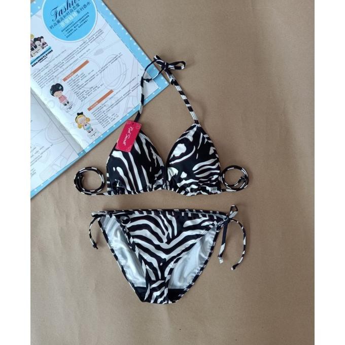 Jual Bk 3301R Xo Loreng Coklat Htm Putih Bikini Pantai Segitiga With