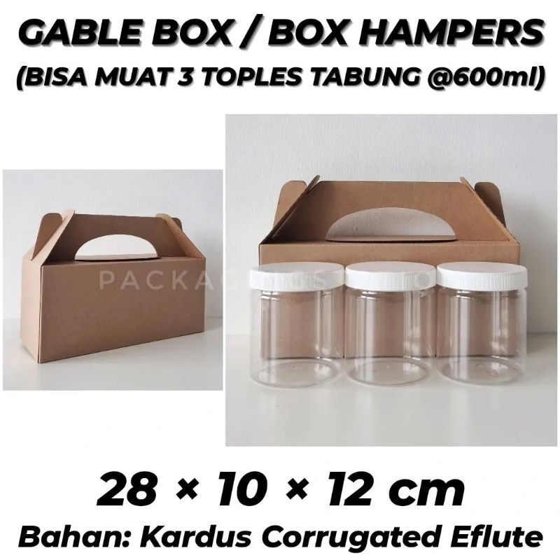 Jual MIN ORDER 10 PCS GABLE BOX 28x10x12 BOX TOPLES TABUNG 600ml