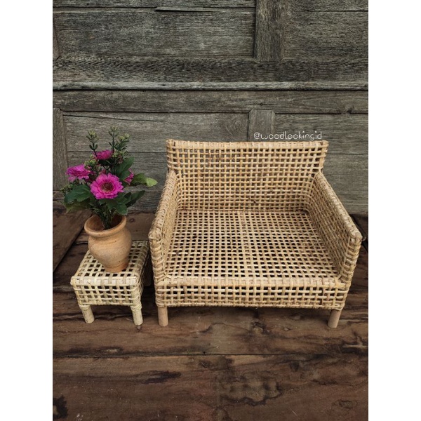 Jual Bangku Rotan Newborn Props Rattan Bench Shopee Indonesia