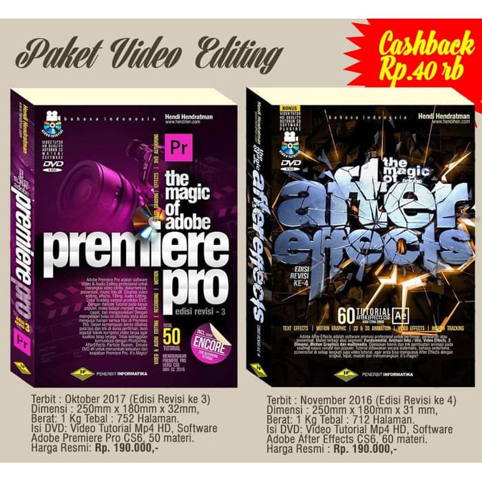 Jual Paket Buku Dvd Adobe Premiere Pro After Effects Tutorial