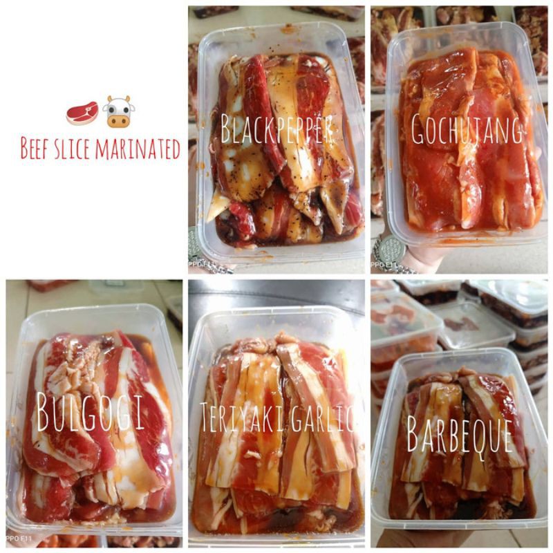 Jual Beef Teriyaki 500gr Daging Sapi Slice Marinasi Beef Marinasi