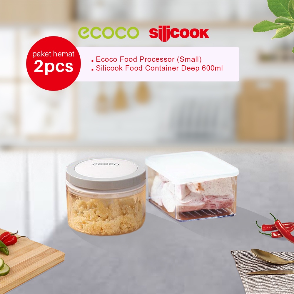 Jual ECOCO Bundle Multifunctional Food Processor Small SILICOOK