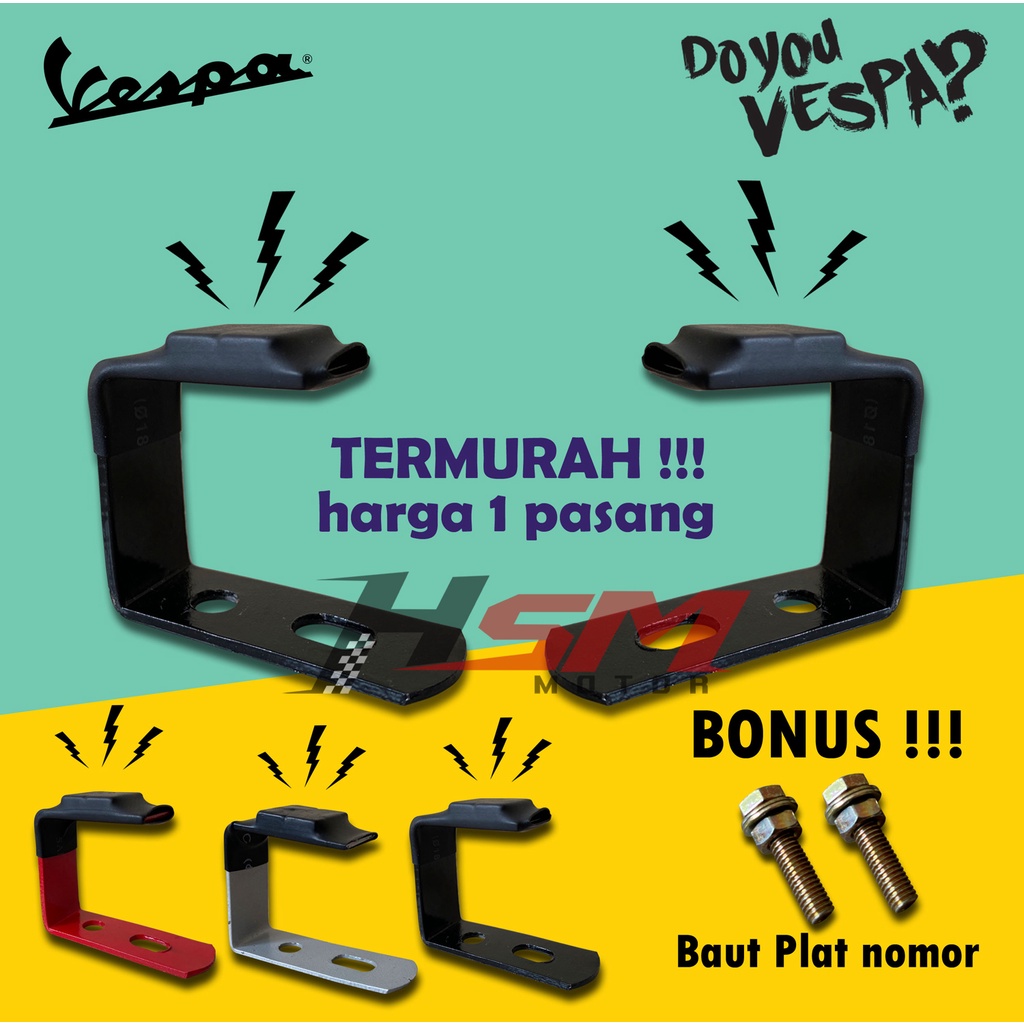 Jual Bracket Dudukan Plat Nomor Magnet Vespa Sprint GTS Primavera LX S