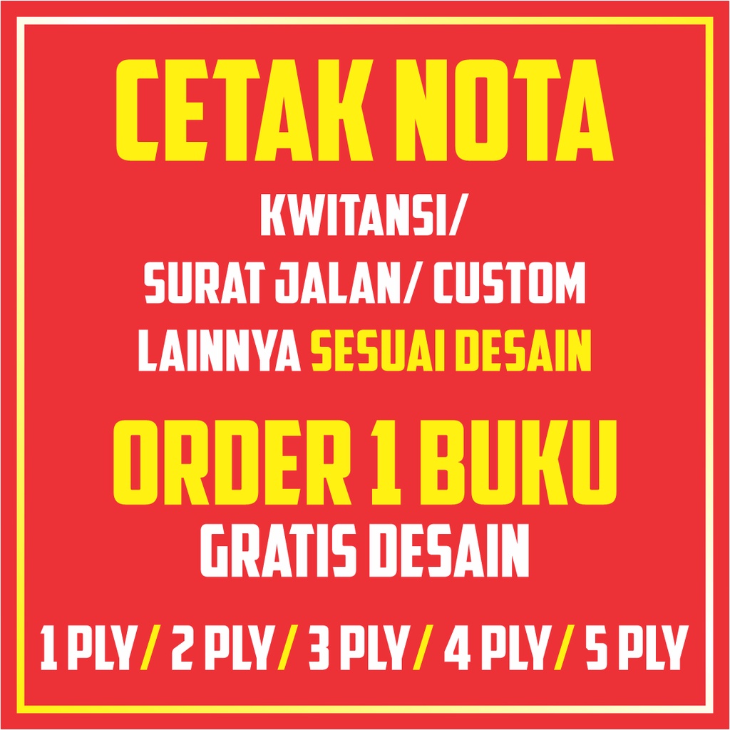 Jual Cetak Nota Kwitansi Surat Jalan Bon Invoice Lainnya Bahan