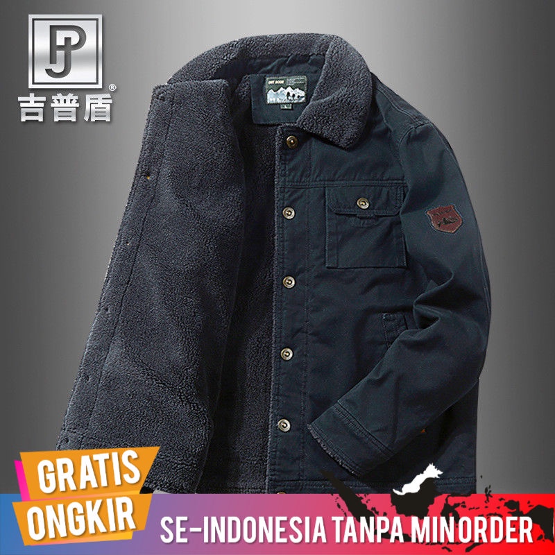 Jual Jaket Pria Import Musim Dingin Kapas Empuk Mantel Pria Tebal Domba