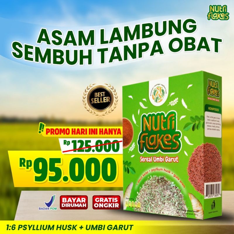 Jual Nutriflakes Sereal Sereal Umbi Garut Dan Daun Kelor Atasi Asam