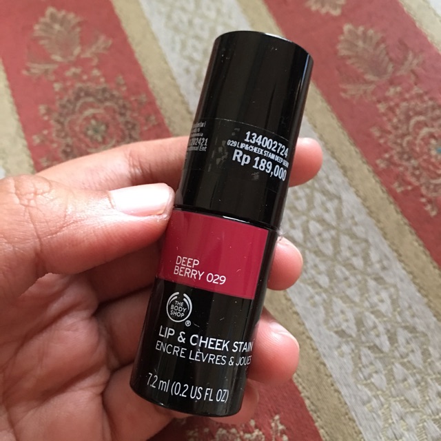 Jual THE BODY SHOP LIP CHEEK STAIN 029 Deep Berry Free Pouch TBS