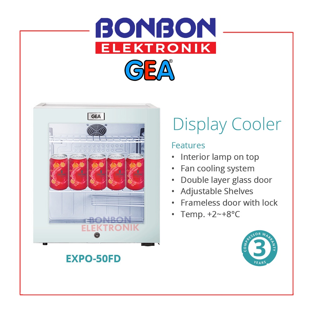 Jual GEA Mini Showcase Display Cooler EXPO 50 EXPO 50FD Showcase