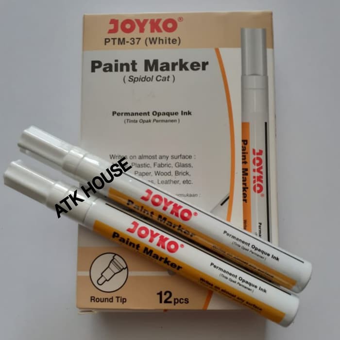 Jual Spidol Paint Permanent Marker White Joyko Ptm Spidol Cat Putih