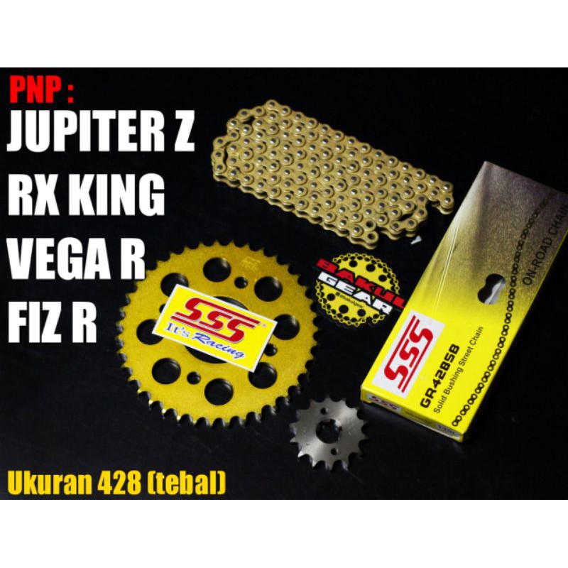 Jual Gear Set SSS RX KING JUPITER Z VEGA R FIZR FIZ R Ukuran 428