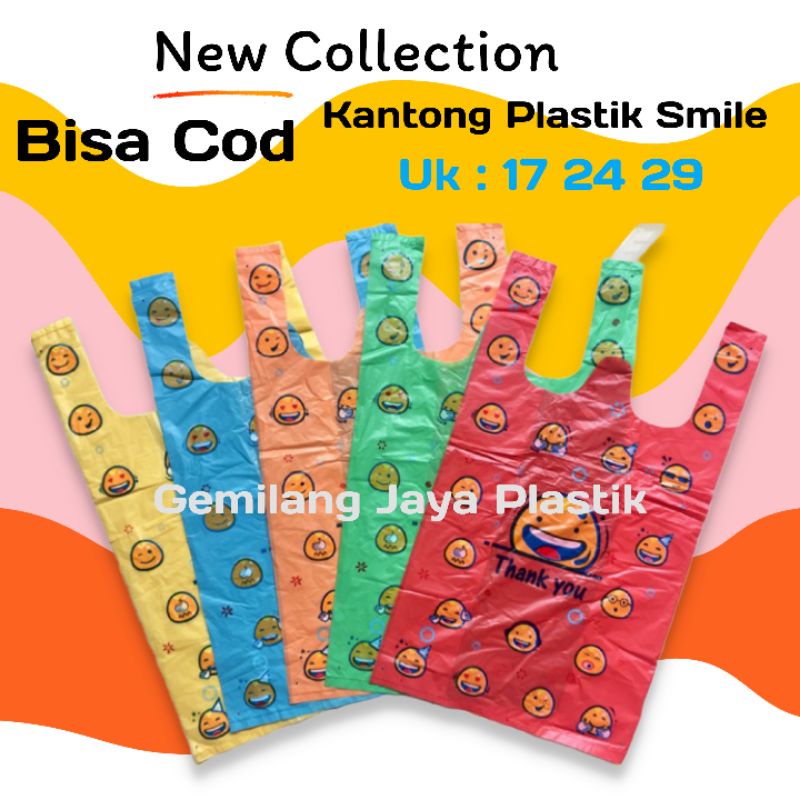 Jual Kantong Plastik Kresek Warna Warni Smile Thank You Uk 17 24 29