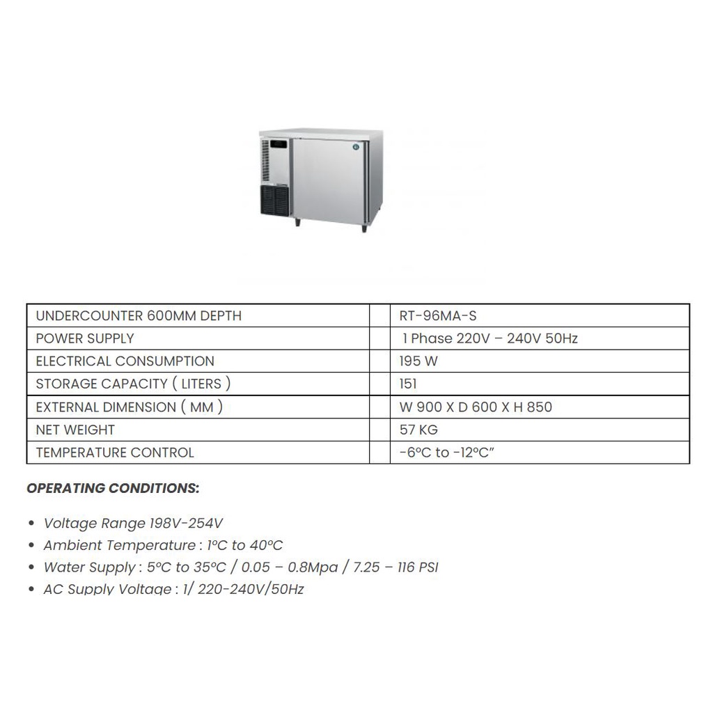 Jual HOSHIZAKI RT 96MA S Stainless Steel Undercounter Chiller 1 Satu