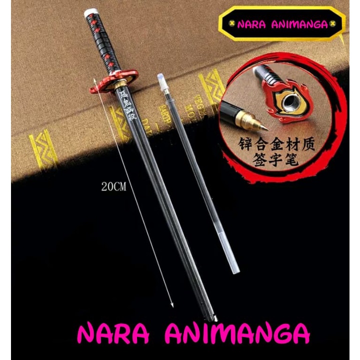 Jual Nara Animanga Pulpen Gel Anime Model Pedang Demon Slayer Kimetsu