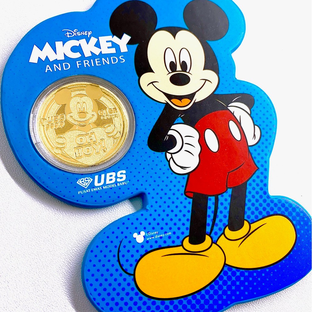 Jual UBS 24K DISNEY MICKEY MINNIE MOUSE DONALD DAISY DUCK THIN GOLD 0 1