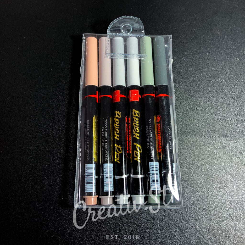 Jual Snowman Brush Pen Brushpen Spidol Kaligrafi Bm Set